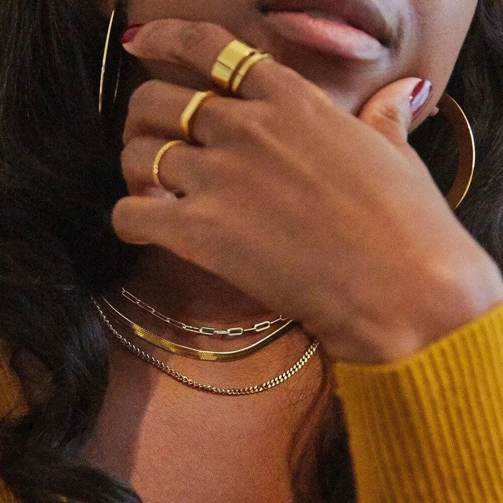 Gold Herringbone Necklace - Imperfect sold by Admiral Row product image thumbnail 2