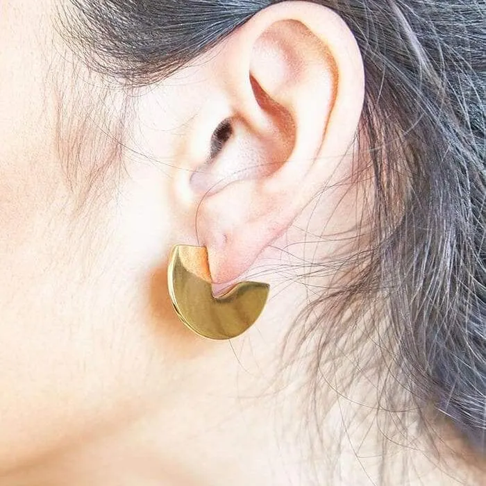 Geometric Mini Semi-Circle Stud Earrings - Imperfect sold by Admiral Row product image thumbnail 2