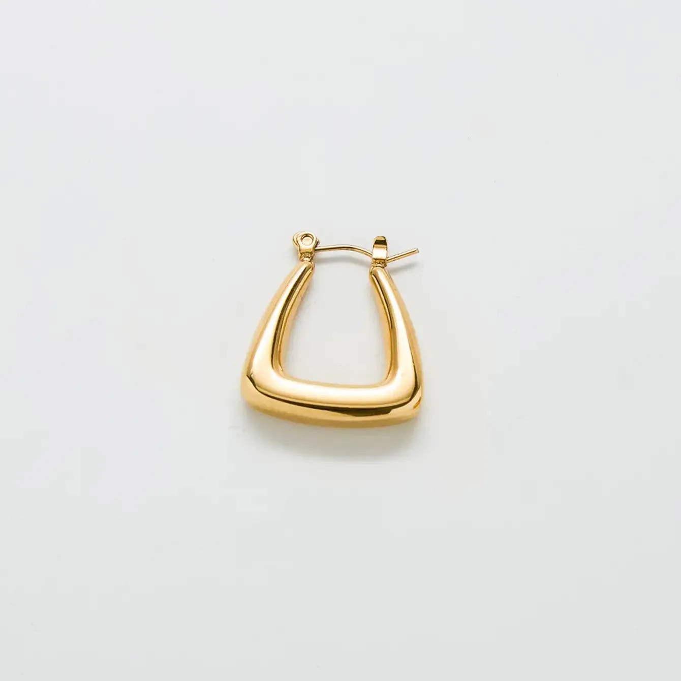 Gold Triangle Hoop Earrings sold by Admiral Row product image thumbnail 3
