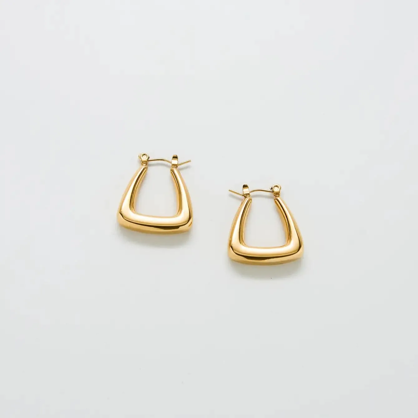 Gold Triangle Hoop Earrings sold by Admiral Row