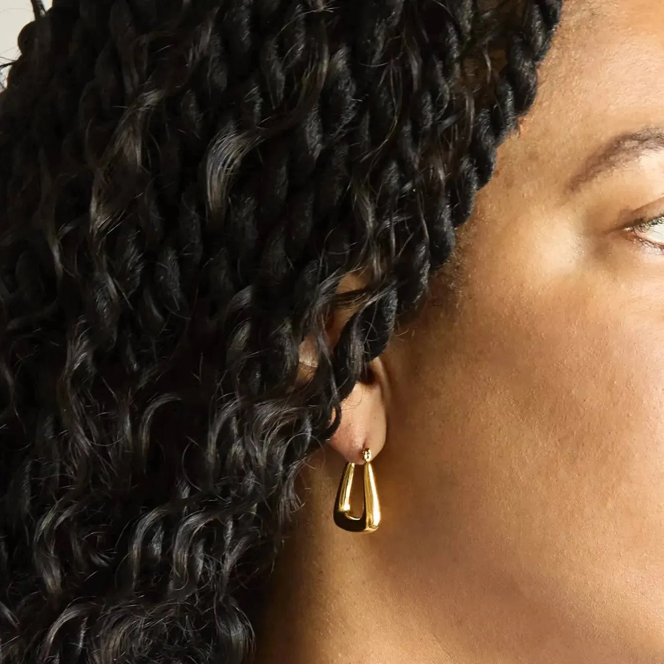 Gold Triangle Hoop Earrings sold by Admiral Row product image thumbnail 2