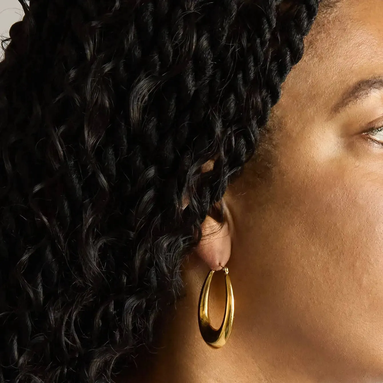 Large Gold Oval Hoop Earrings sold by Admiral Row product image thumbnail 2