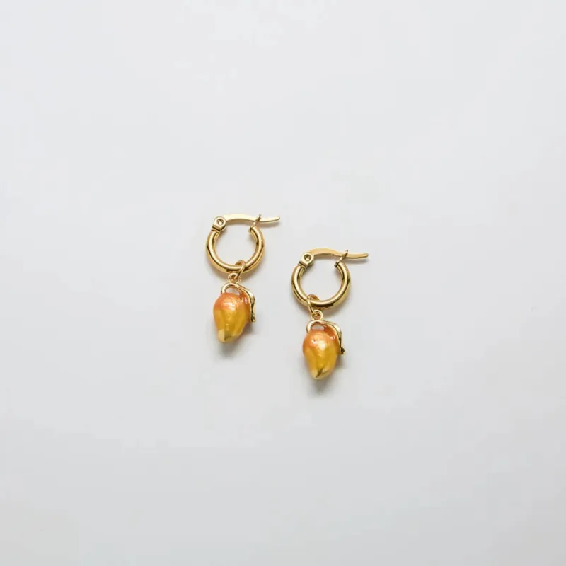 Gold Mango Huggie Hoops sold by Admiral Row