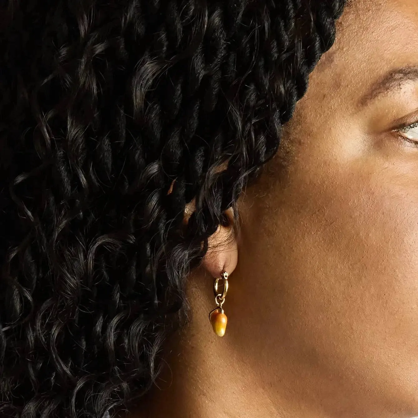 Gold Mango Huggie Hoops sold by Admiral Row product image thumbnail 2