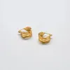 Gold Cut-Out Circle Hoop Earrings sold by Admiral Row