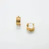 Gold Cut-Out Circle Hoop Earrings sold by Admiral Row