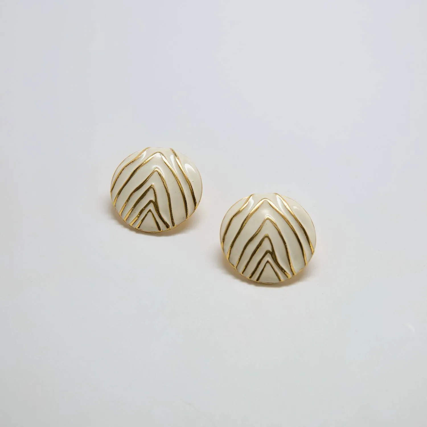 Vintage White and Gold Zebra Print Earrings sold by Admiral Row