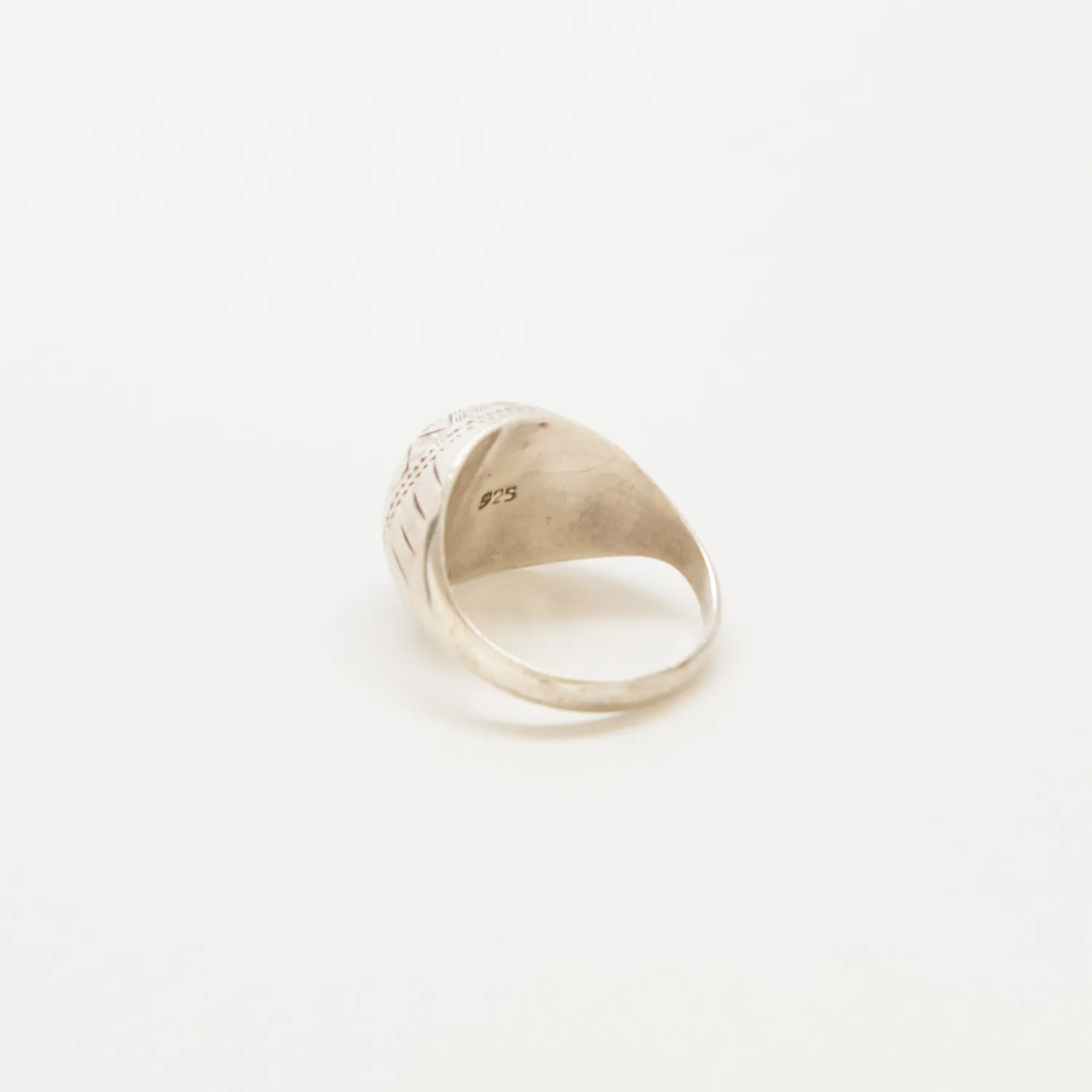 Vintage Etched Silver Dome Ring sold by Admiral Row product image thumbnail 2