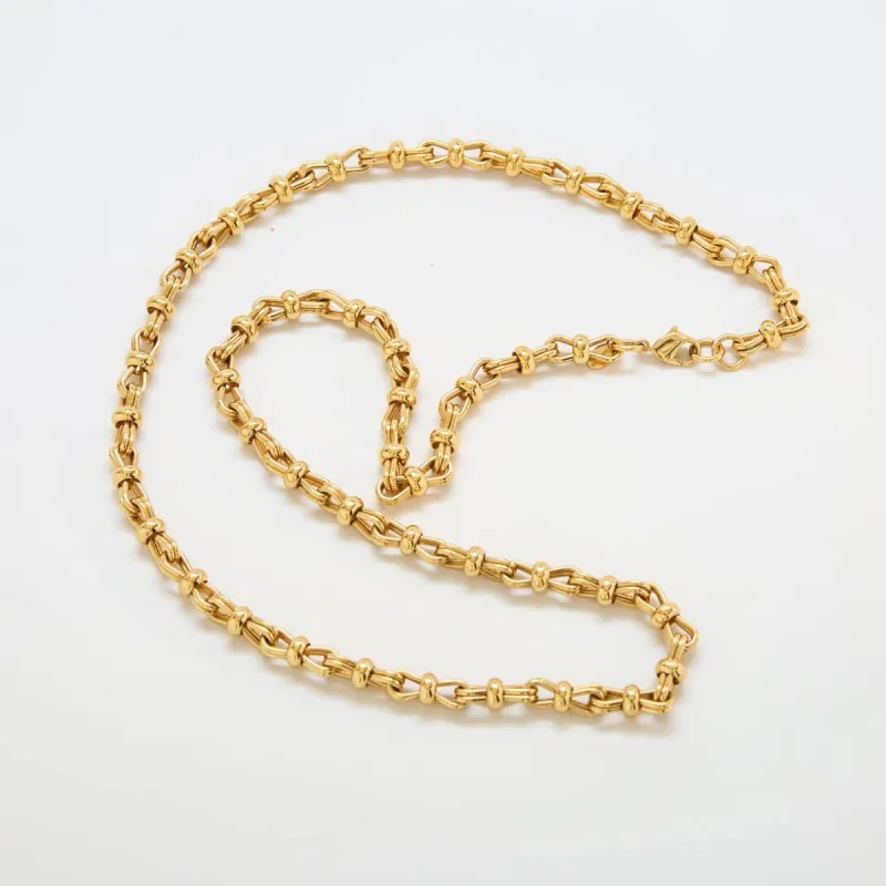 Vintage Monet Crimped Chain Necklace sold by Admiral Row