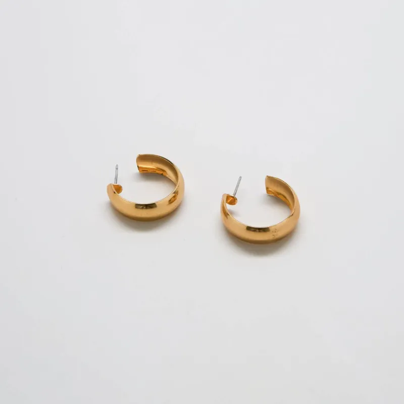 Vintage Gold Domed Hoop Earrings sold by Admiral Row