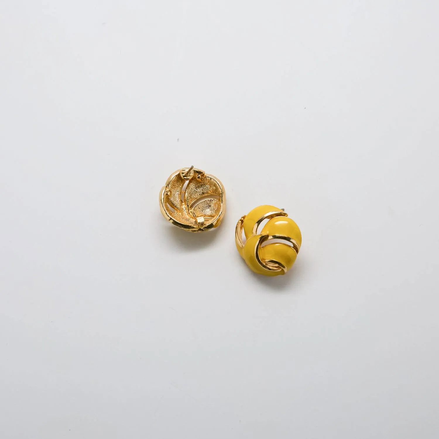 Vintage Yellow Enamel Earrings sold by Admiral Row product image thumbnail 3