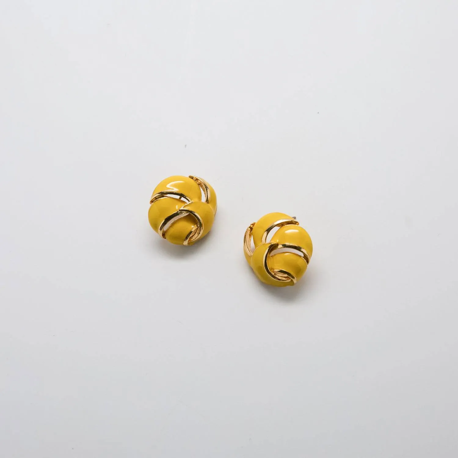 Vintage Yellow Enamel Earrings sold by Admiral Row
