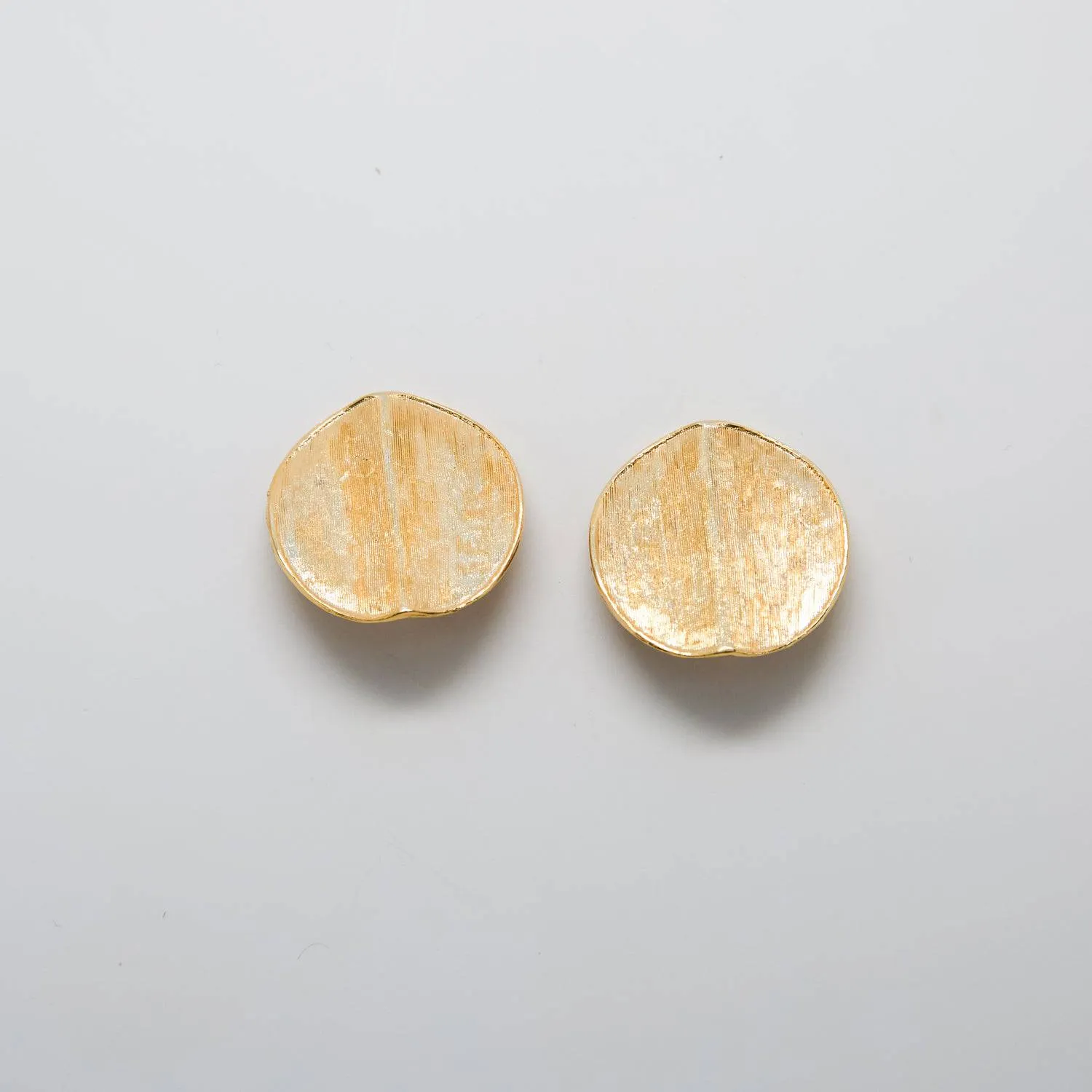 Vintage Gold Textured Circle Earrings sold by Admiral Row