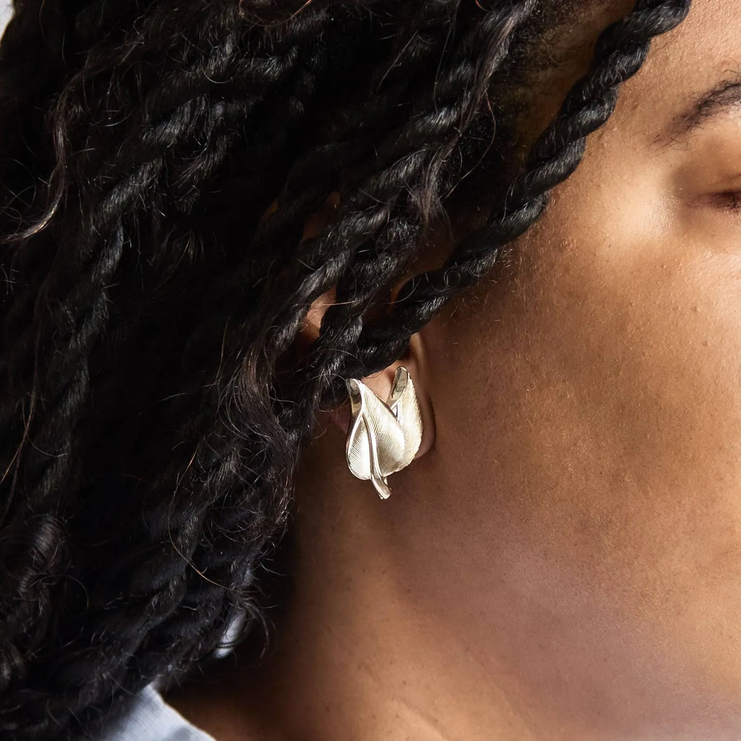 Vintage Bergère Gold Leaf Earrings sold by Admiral Row product image thumbnail 3