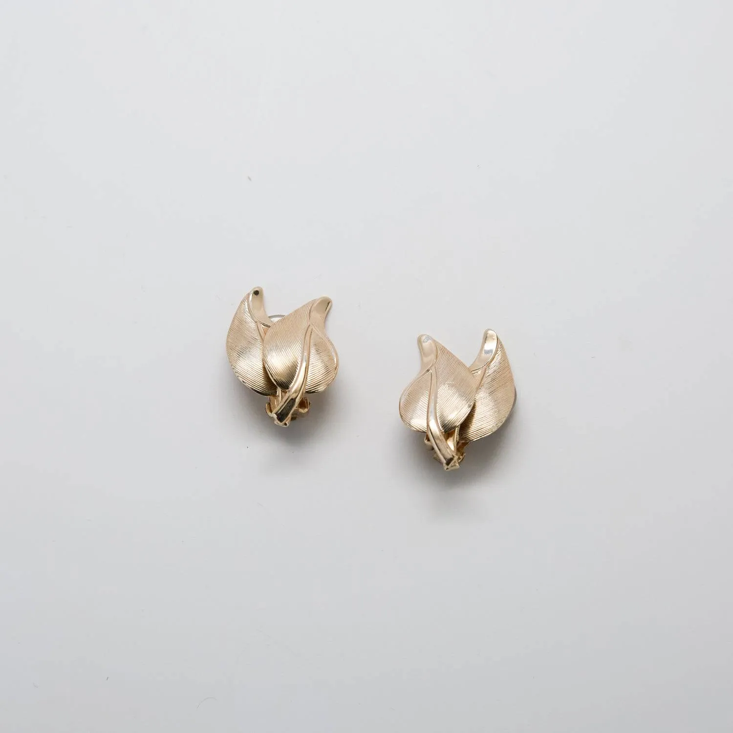 Vintage Bergère Gold Leaf Earrings sold by Admiral Row