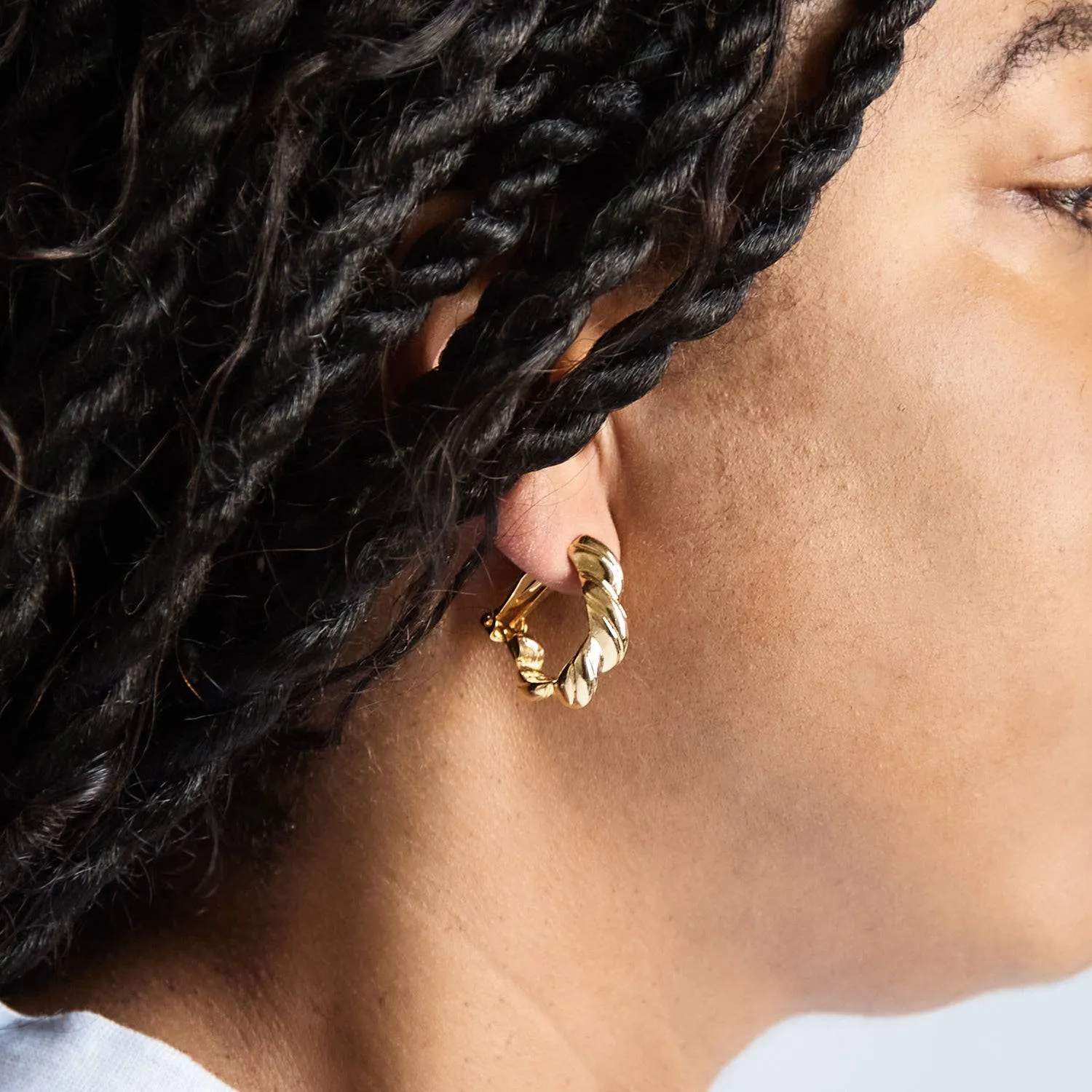 Vintage Twisted Half Hoop Earrings sold by Admiral Row product image thumbnail 2