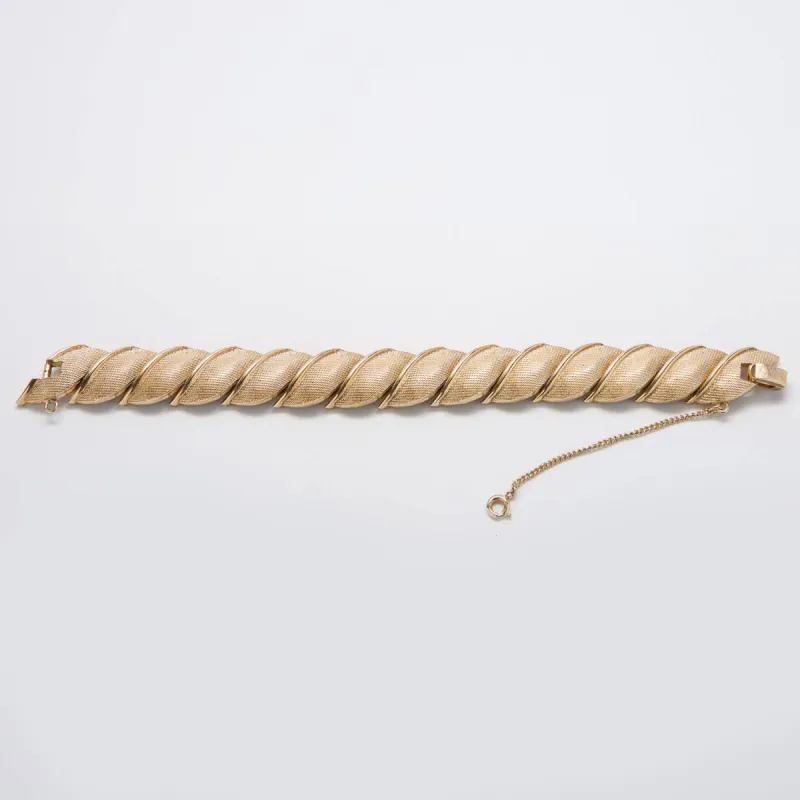 Vintage Gold Textured Link Bracelet sold by Admiral Row
