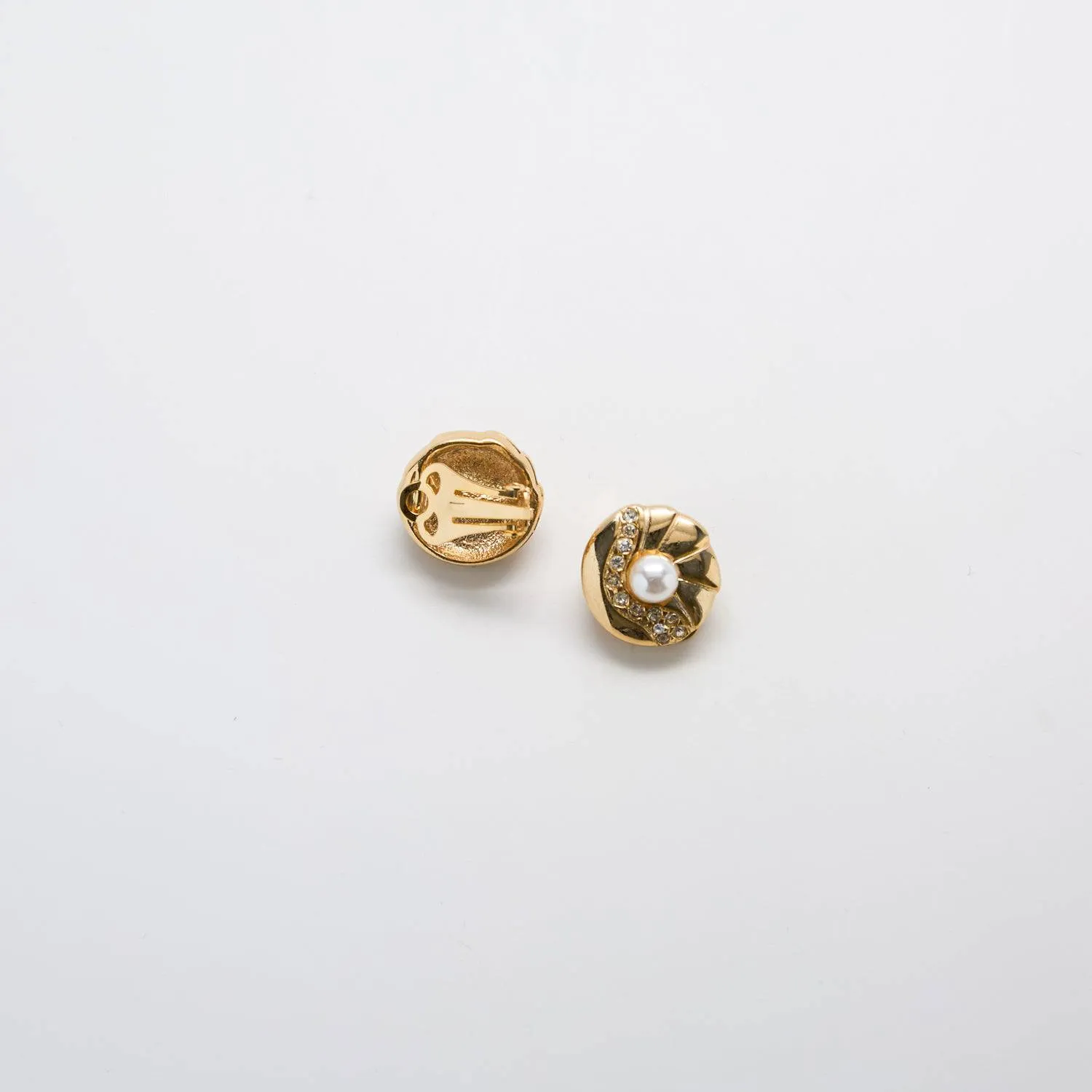 Vintage Tiny Pearl and Rhinestone Earrings sold by Admiral Row product image thumbnail 3