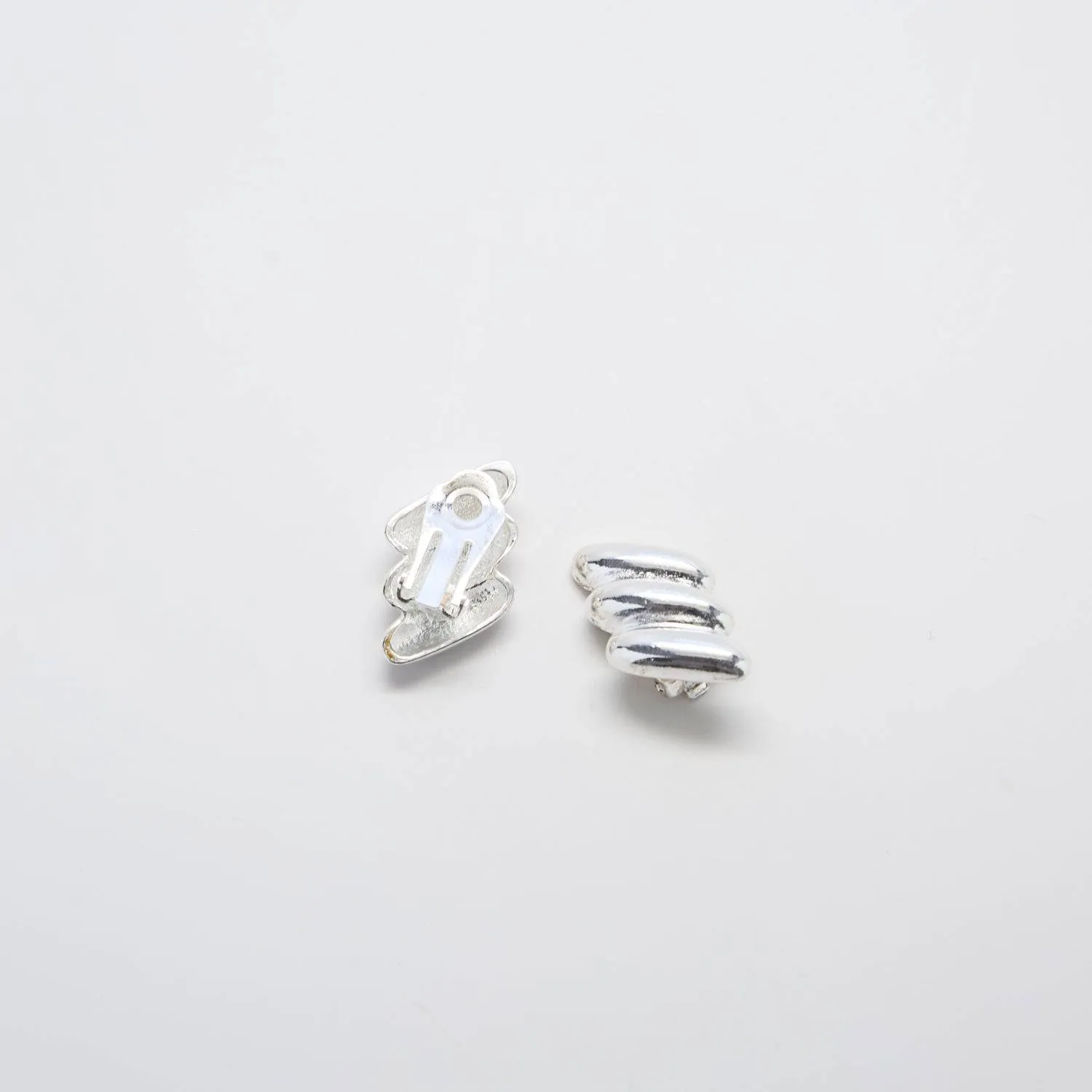 Vintage Stacked Silver Earrings sold by Admiral Row product image thumbnail 3