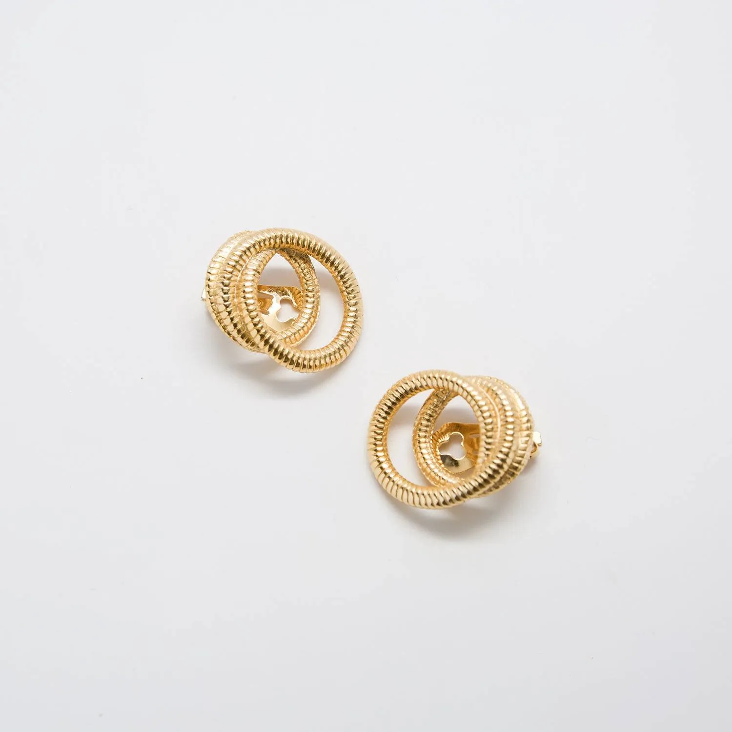 Vintage Gold Coiled Clip-on Earrings sold by Admiral Row