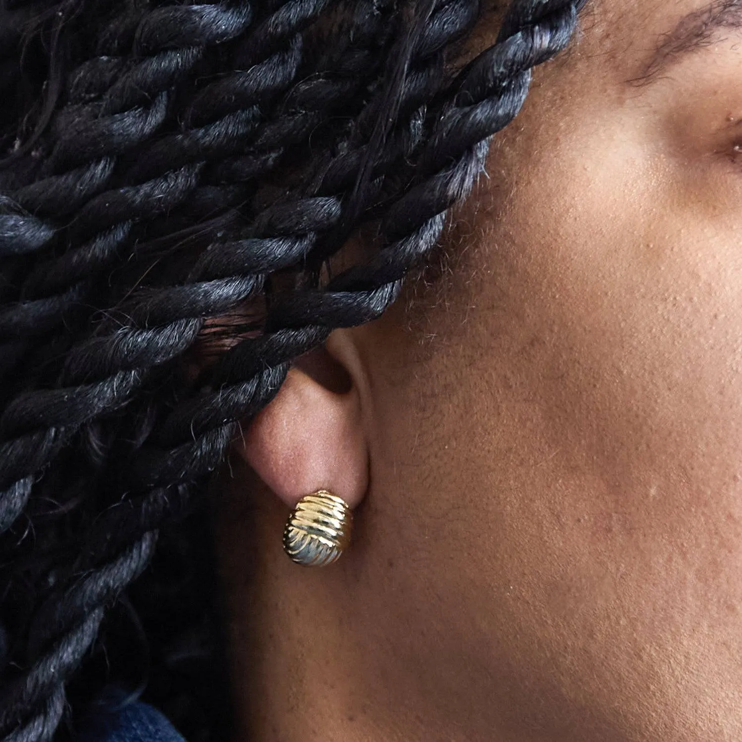 Vintage Tiny Gold Criss-cross Earrings sold by Admiral Row product image thumbnail 2