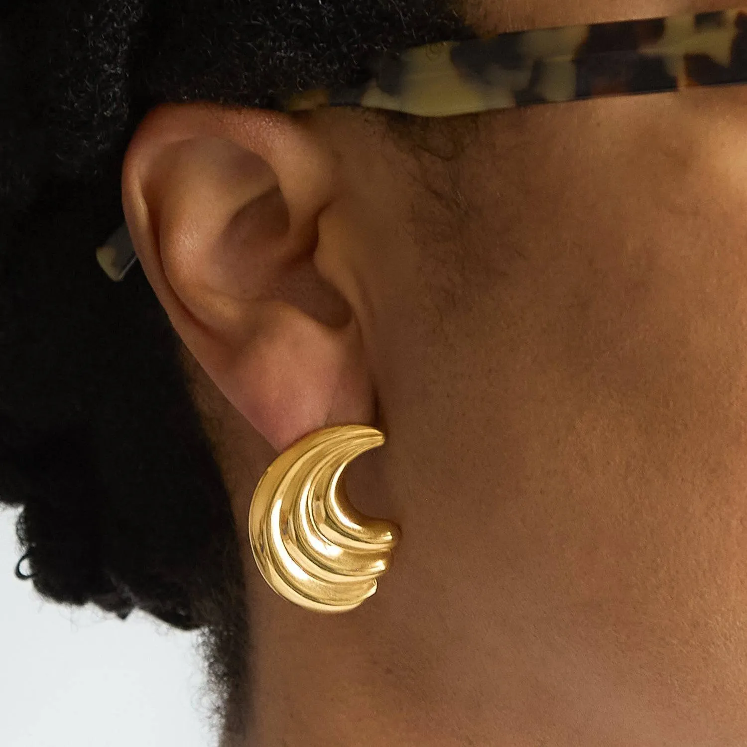 Vintage Gold Swirl Statement Earrings sold by Admiral Row product image thumbnail 2
