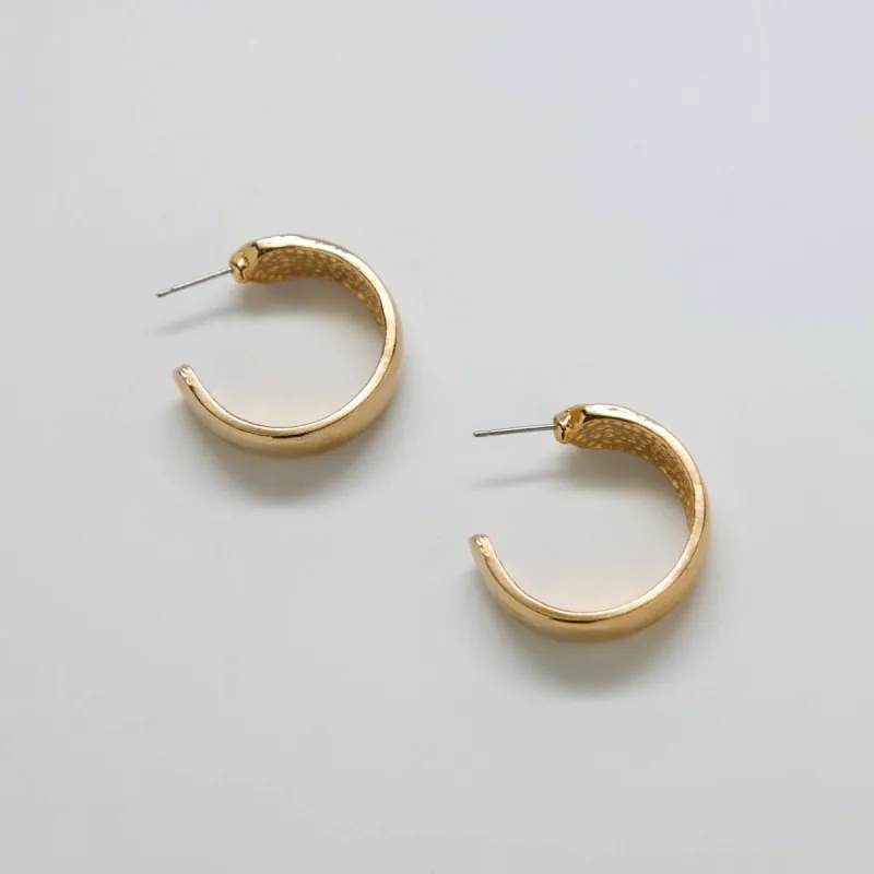 Vintage Gold Medium Hoop Earrings sold by Admiral Row