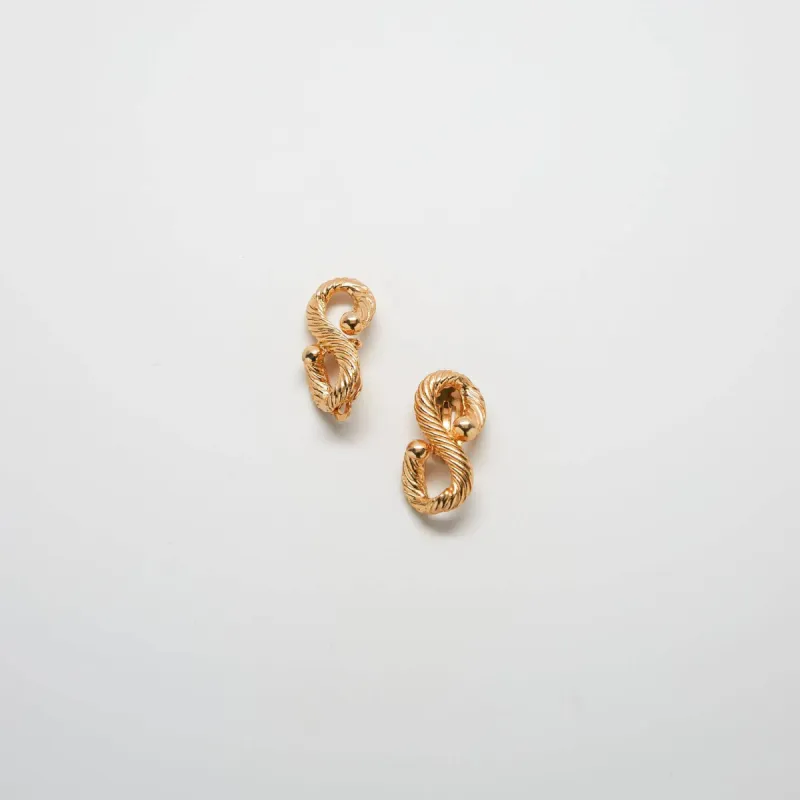 Vintage Gold Infinity Rope Earrings sold by Admiral Row