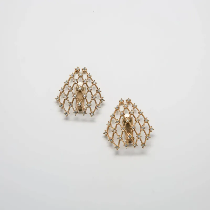 Vintage Pave Fishnet Earrings sold by Admiral Row