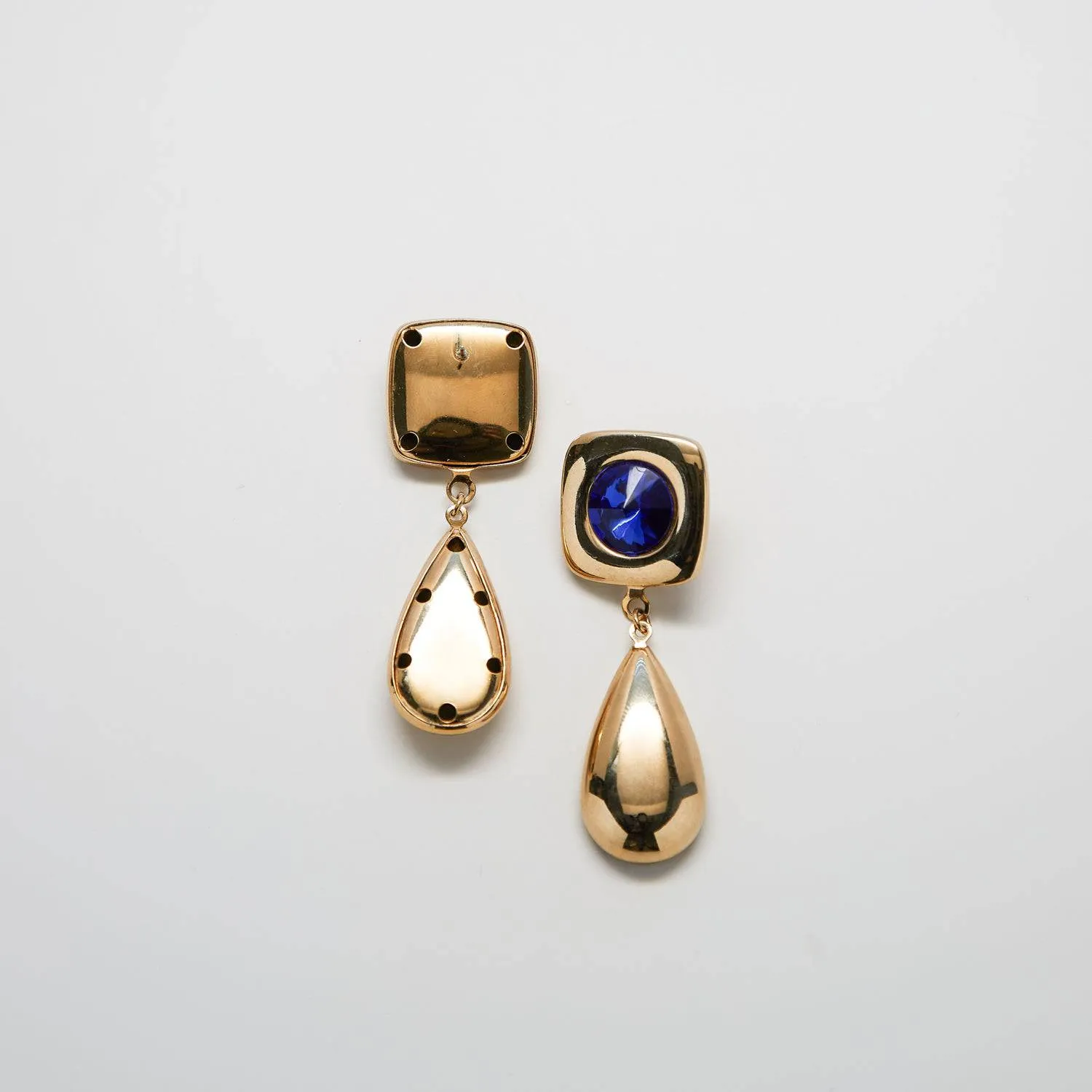 Vintage Blue and Gold Statement Drop Earrings sold by Admiral Row product image thumbnail 2