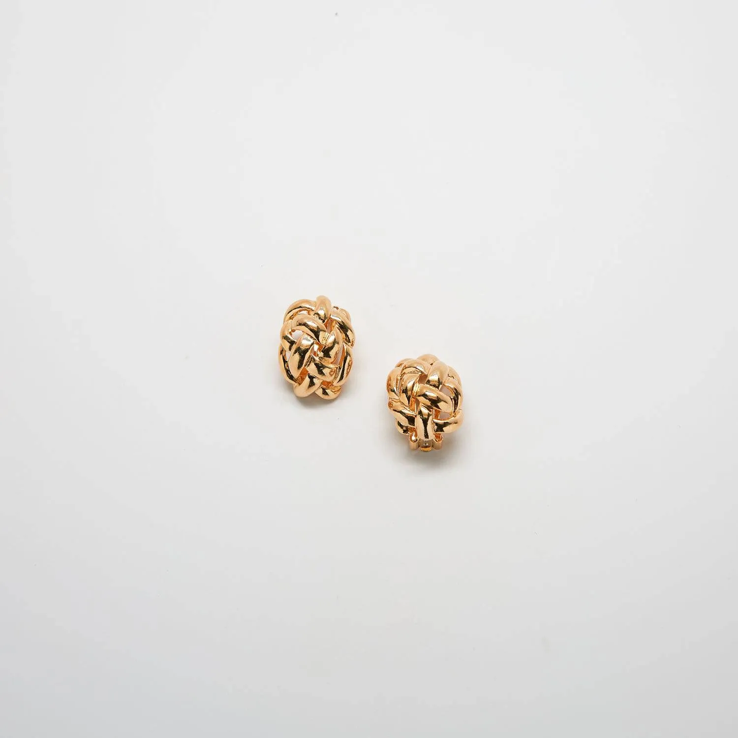 Vintage Gold Woven Dome Earrings sold by Admiral Row