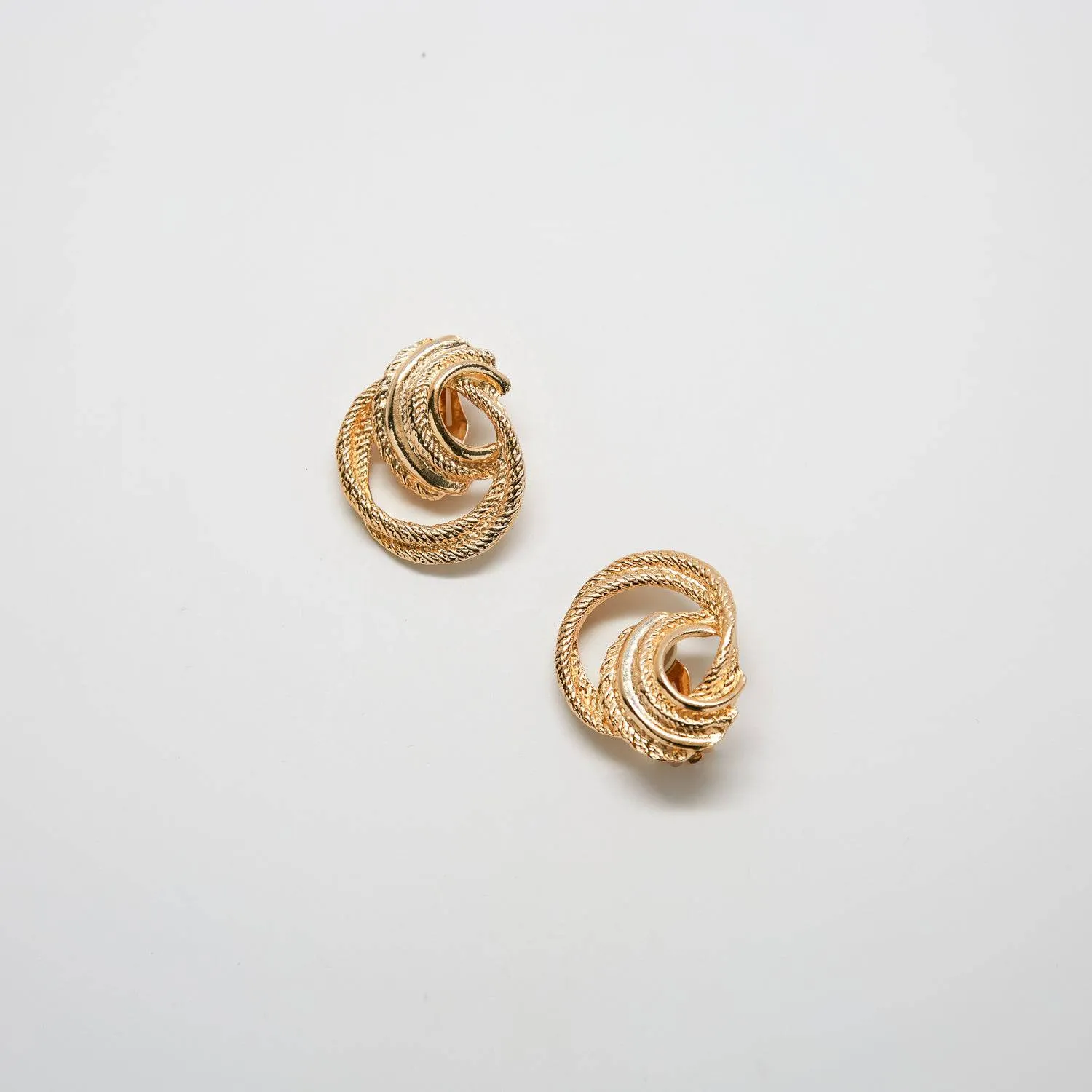 Vintage Gold Rope Loop Earrings sold by Admiral Row