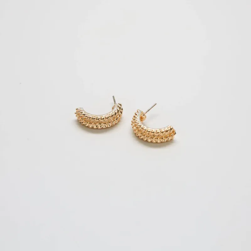 Vintage Rope Twist Half Hoop Earrings sold by Admiral Row