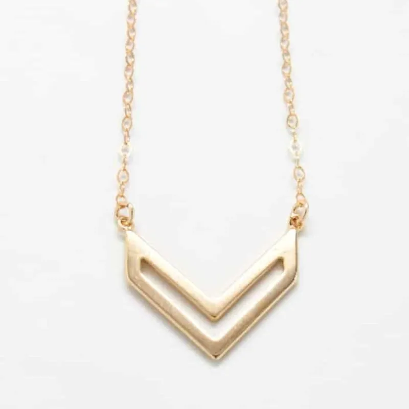 Gold Chevron Necklace sold by Admiral Row