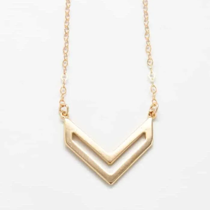 Gold Chevron Necklace sold by Admiral Row