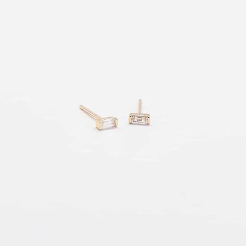 Mini Baguette Gold Studs sold by Admiral Row