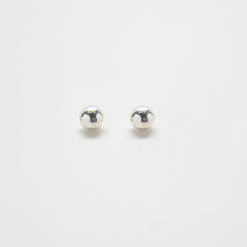 Vintage Silver Mini Dome Stud Earrings sold by Admiral Row