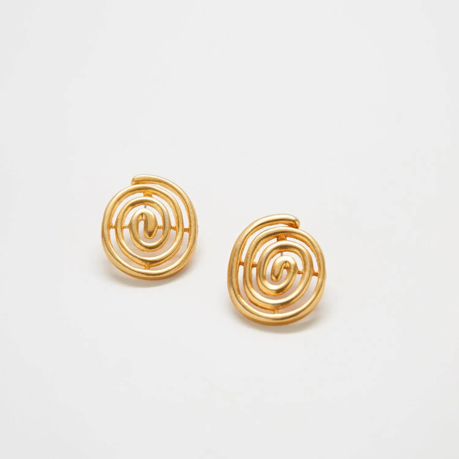 Vintage Gold Spiral Earrings sold by Admiral Row