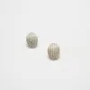 Vintage Silver Textured Oval Earrings sold by Admiral Row