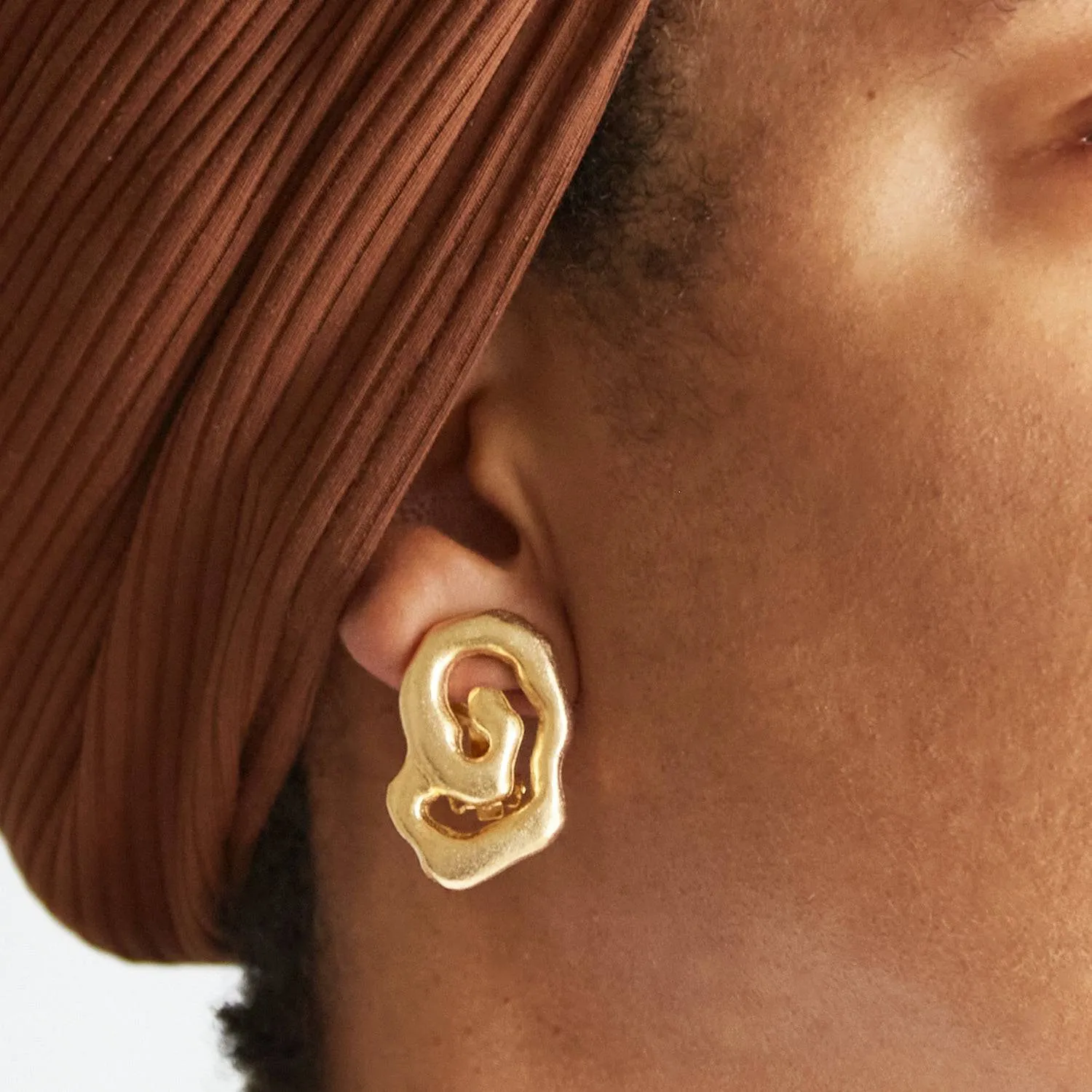 Vintage Gold Abstract Spiral Earrings sold by Admiral Row product image thumbnail 2