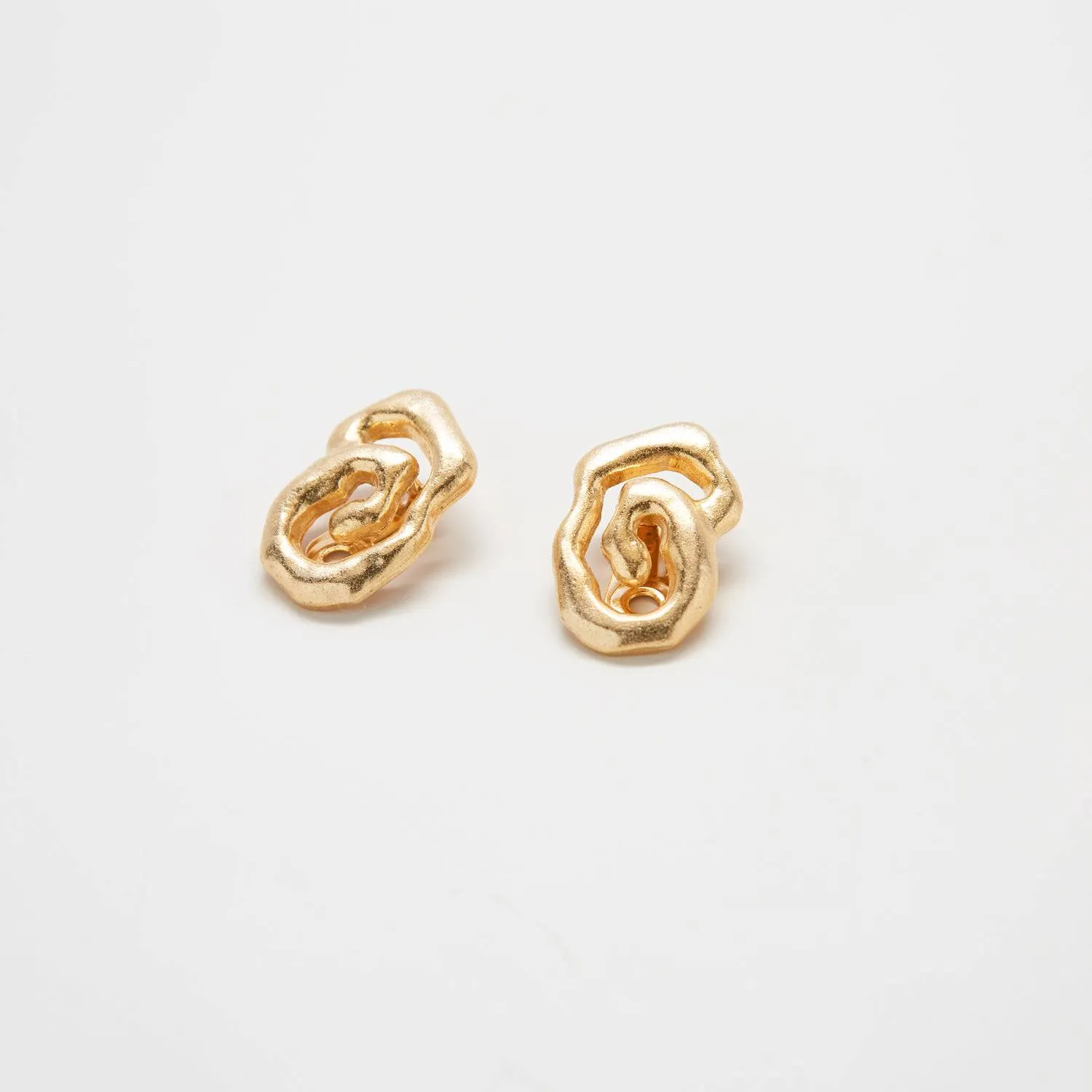 Vintage Gold Abstract Spiral Earrings sold by Admiral Row