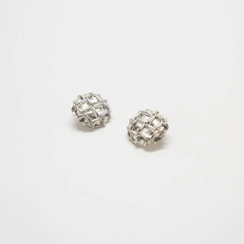Vintage Silver Criss-cross Earrings sold by Admiral Row