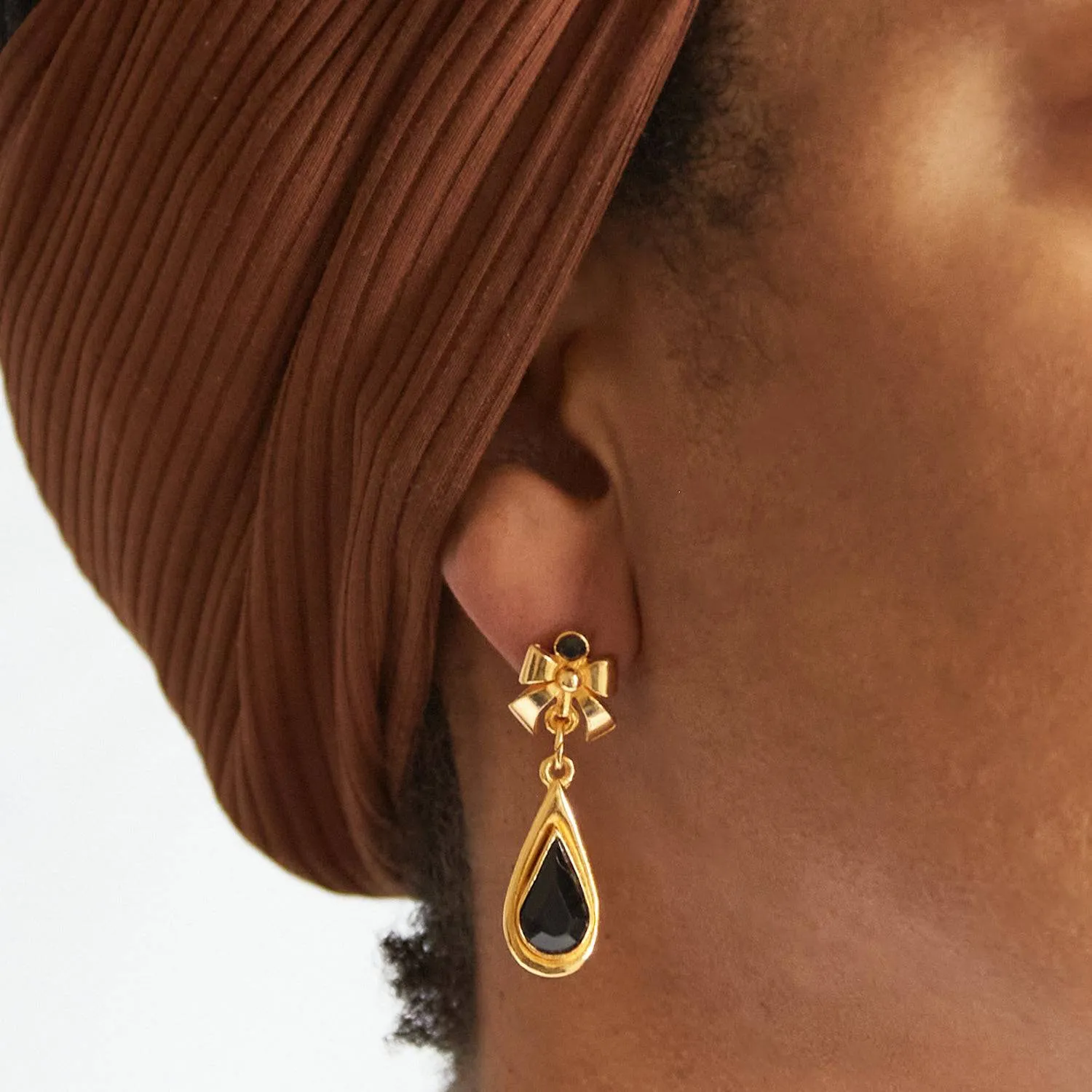 Vintage Bow Teardrop Earrings sold by Admiral Row product image thumbnail 2