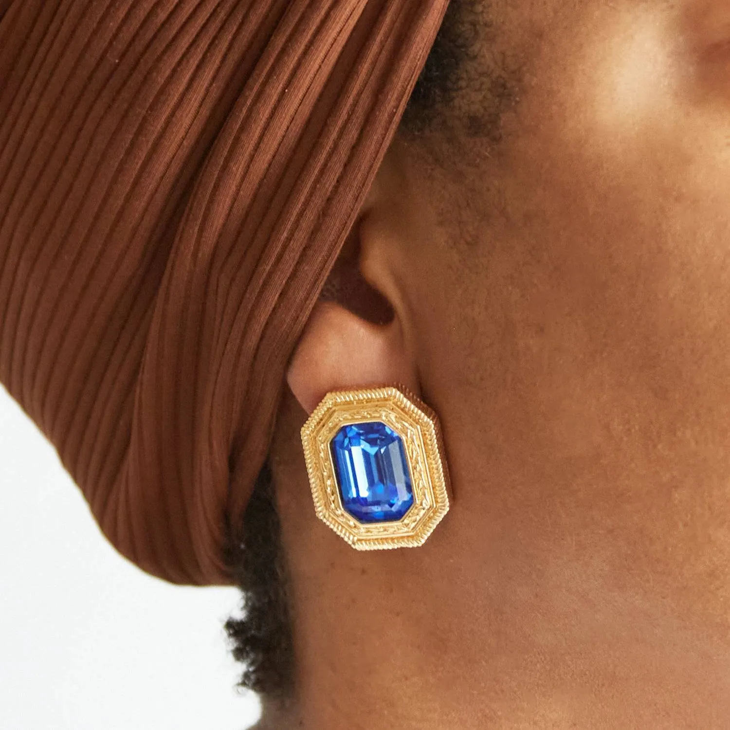 Vintage Swarovski Blue and Gold Earrings sold by Admiral Row product image thumbnail 3