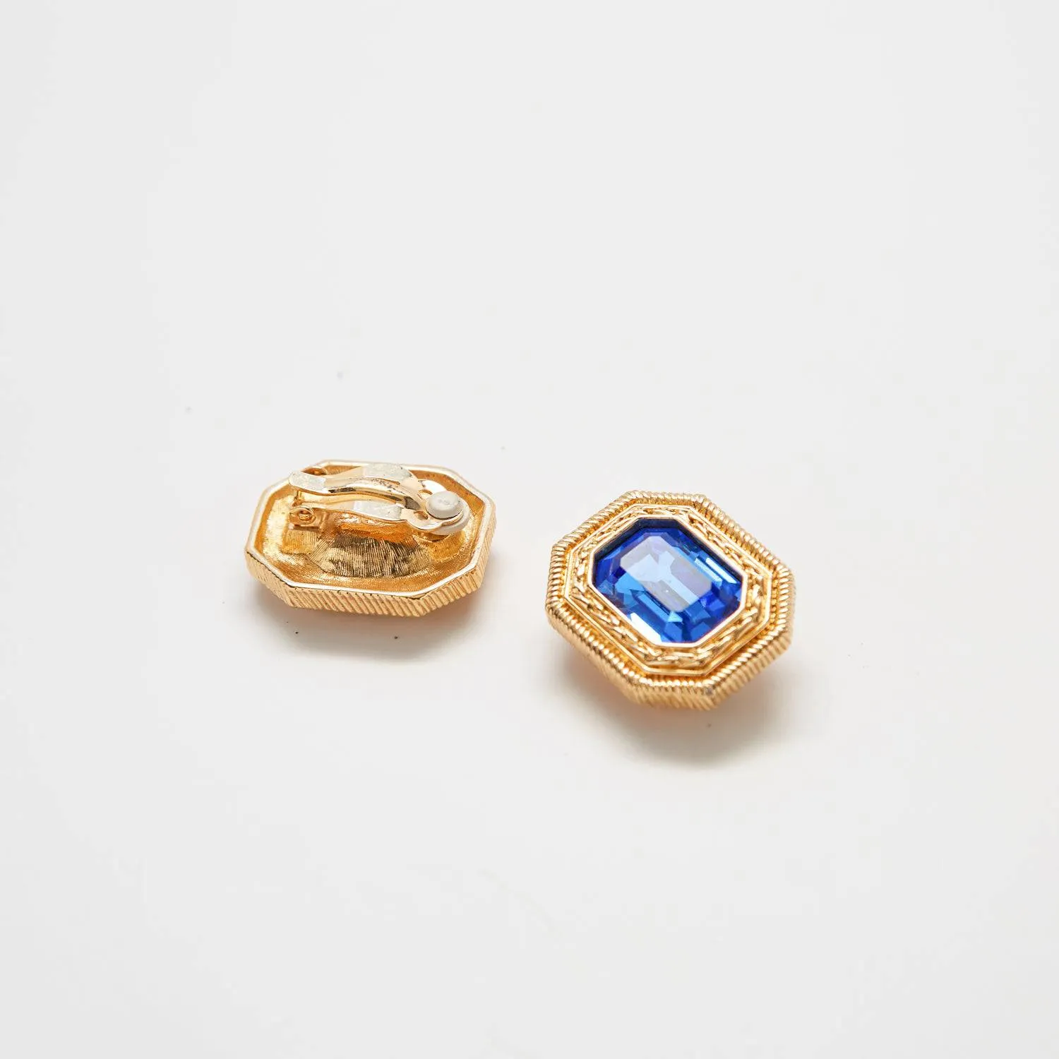 Vintage Swarovski Blue and Gold Earrings sold by Admiral Row product image thumbnail 2