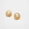Vintage Napier Gold and Pearl Earrings sold by Admiral Row