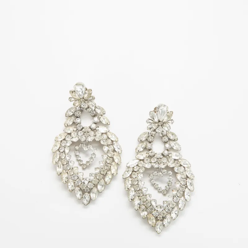 Vintage Kirk's Folly Pavé Heart Earrings sold by Admiral Row