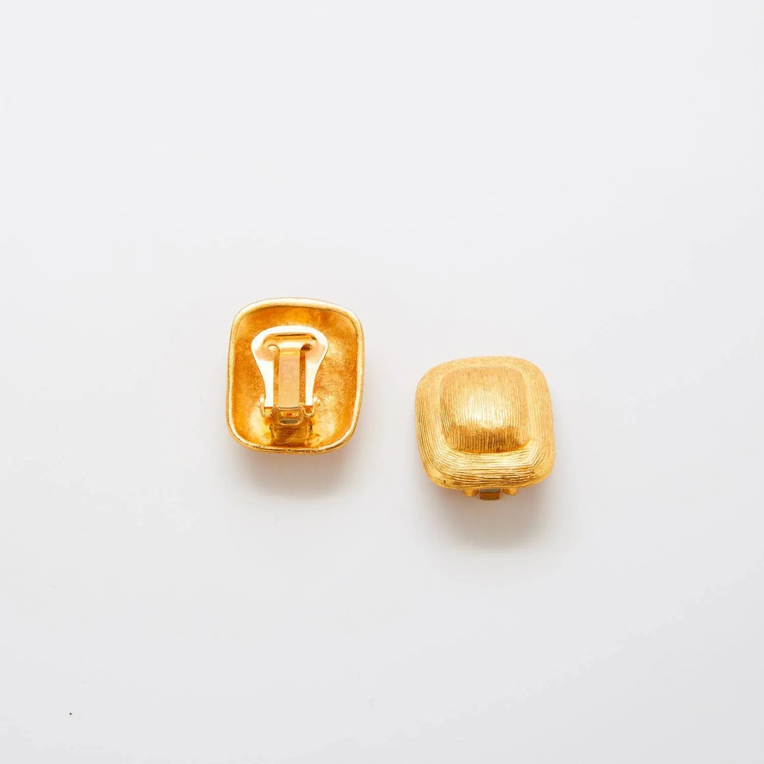 Vintage Gold Rectangle Clip-on Earrings sold by Admiral Row product image thumbnail 3