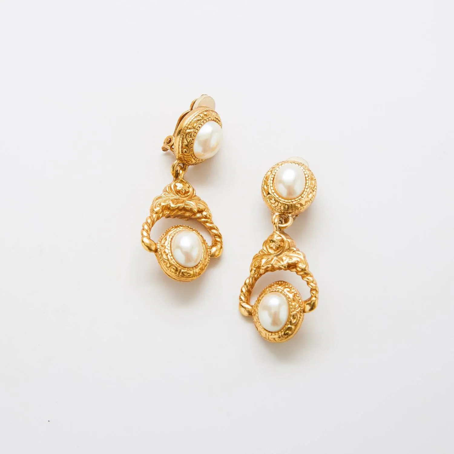 Vintage Givenchy Pearl And Floral Earrings sold by Admiral Row product image thumbnail 3