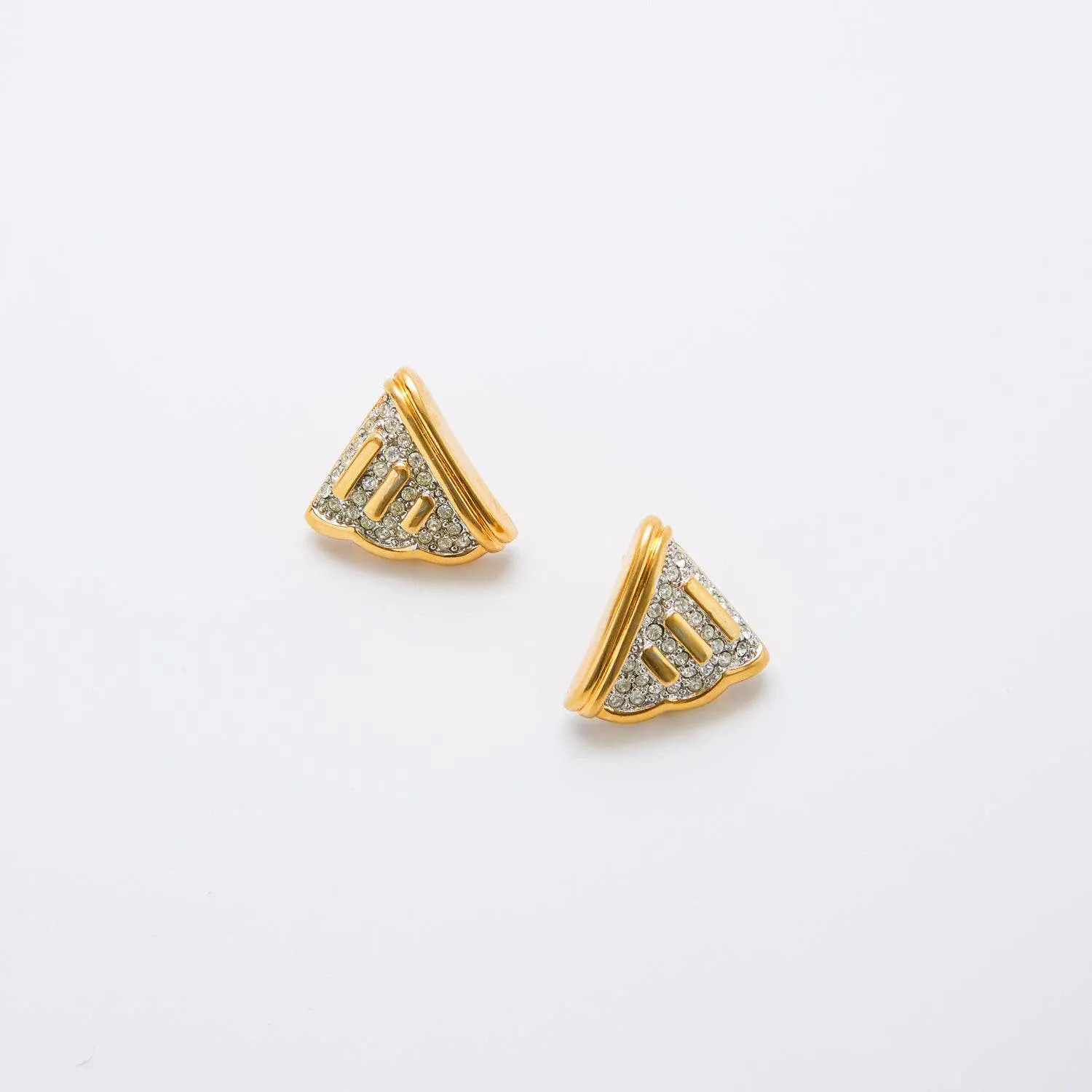 Vintage Monet Pavé Triangle Studs sold by Admiral Row